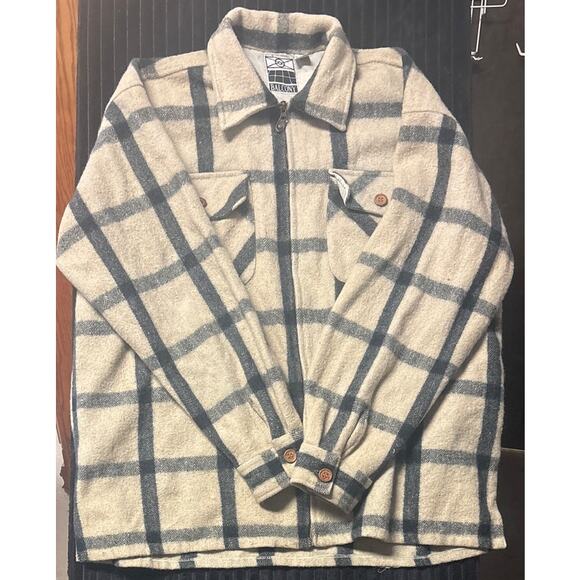 Vintage Balcony Full Zip Wool Blend Paid Jacket Shacket XXL India - Picture 1 of 3